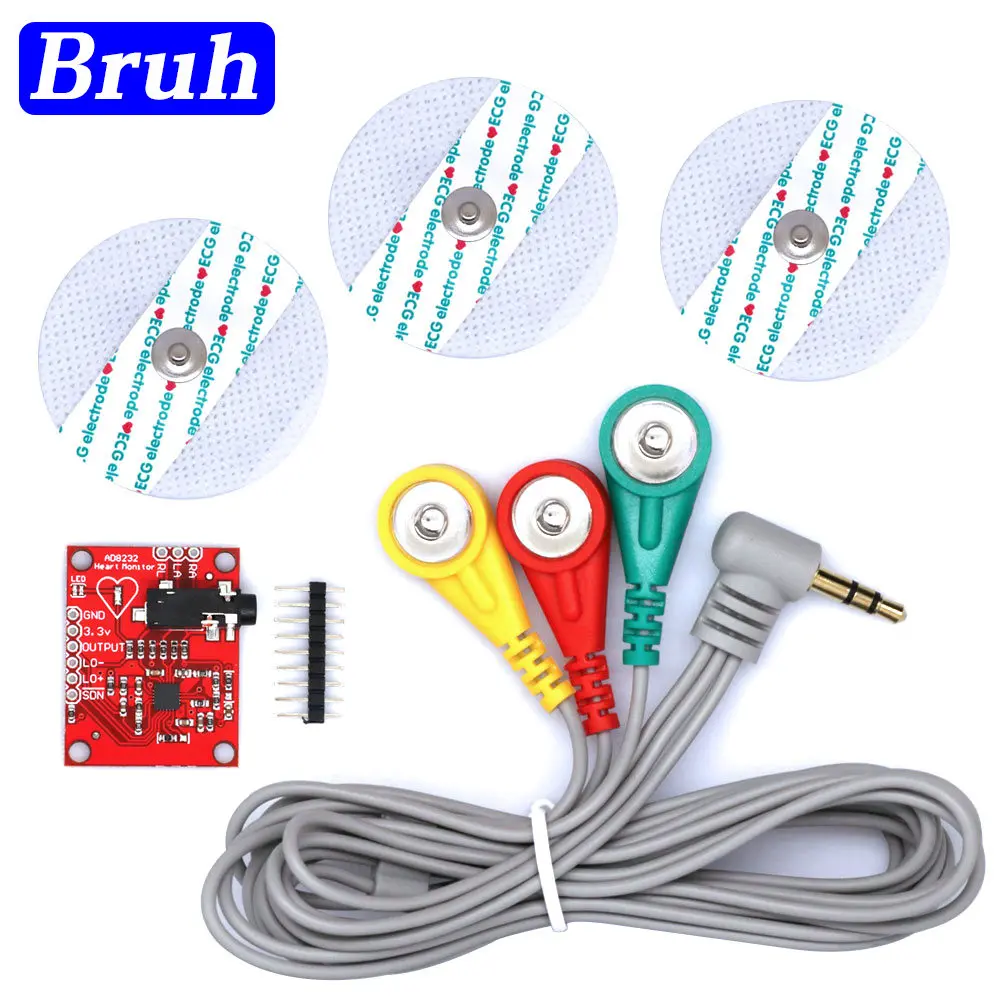 Sensore Di Segnale Muscolare Sensore Emg Modulo Ecg Ad8232 Misurazione Ecg Kit Sensore Di Monitoraggio Ecg A Impulsi Per Arduino Uno R3