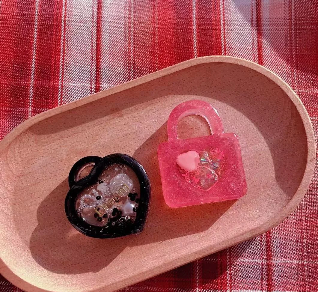 Wsy-184 Cute Heart Lock Quicksand Mold Resina Cartoon Lock Shaker Mold Stampo In Silicone Stampo Per Replica Fatto A Mano