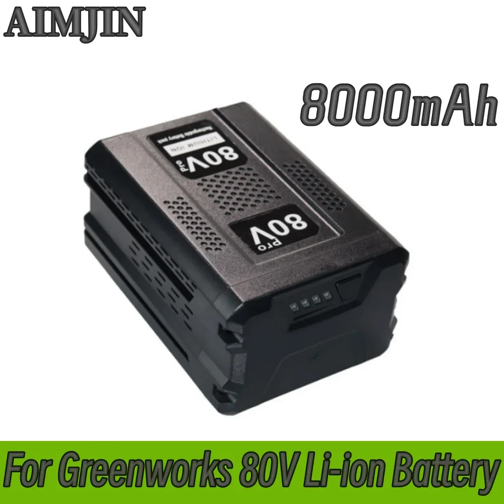 Batteria Sostituibile 80V 8000Mah, Adatta Per Utensili Elettrici Cordless Greenworks Gba80200 Gba80250 Gba80400 Batteria Gba80500