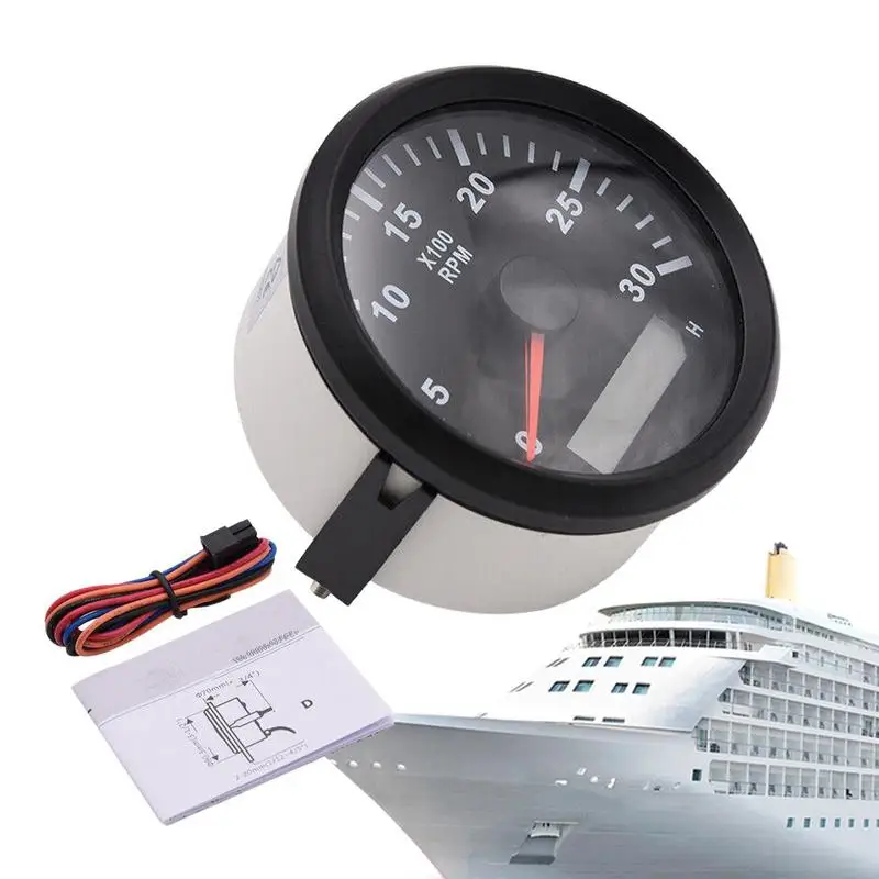 Contagiri Gauge Fuoribordo Impermeabile 0-3000 Rpm 85Mm Boat Rpm Contagiri Marine Boat Yacht Car Contagiri Rpm Gauge Per Auto