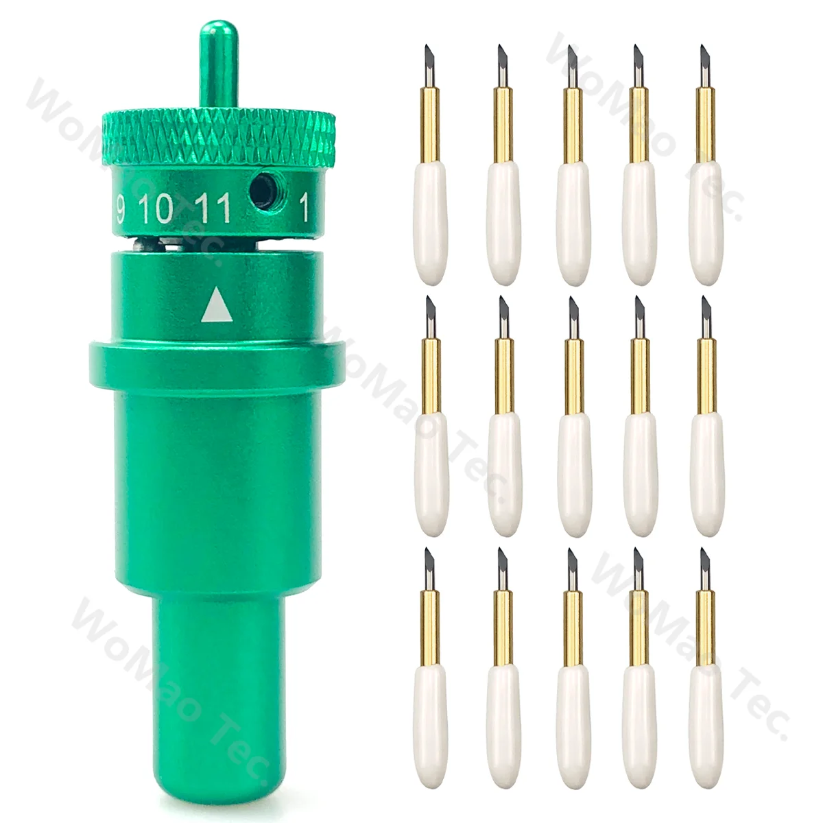Gold 15Pcs Plotter Sharp Deep Point Blades E 1Pc Holder Per Graphtec Silhouette Cameo 4 Plus Pro /Portrait 3