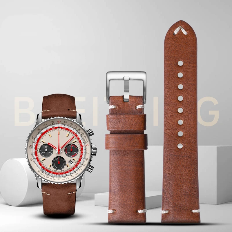 Cinturino In Vera Pelle Per Breitling Airlines Timing 43 Universal Airlines Special Edition Puya B01 Cinturino Uomo Donna 20Mm 22Mm