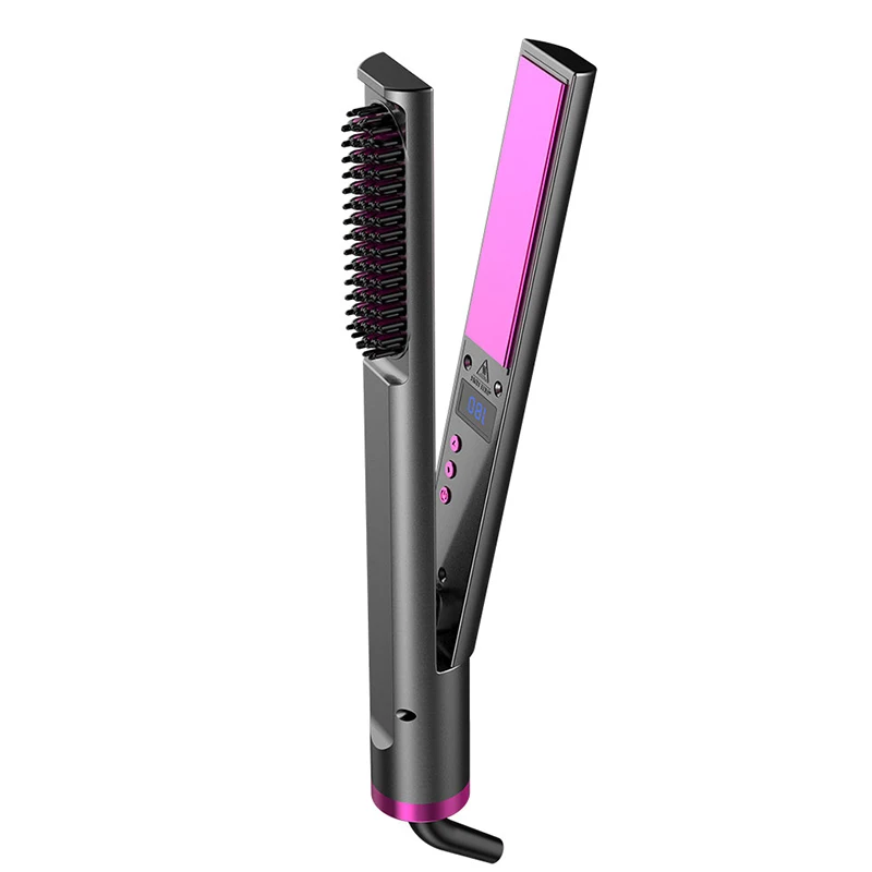 Spazzola Per Capelli 2 In 1 Salon Wet Dry Fast Ionic Steampod Mist Flat Iron Piastra Per Capelli Spazzola Pettine