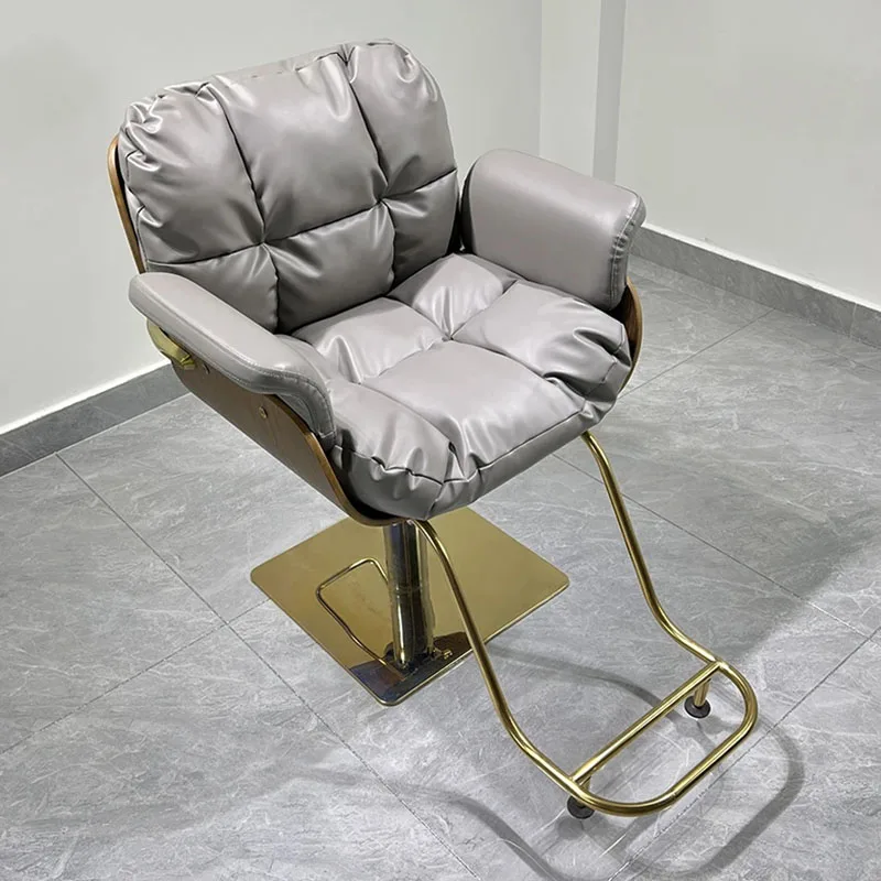 Luxury Comfort Salon Chair Portatile Barbershop Hidraulico Leg Salon Chair Girevole Vintage Silla De Barbero Commercial Furniture