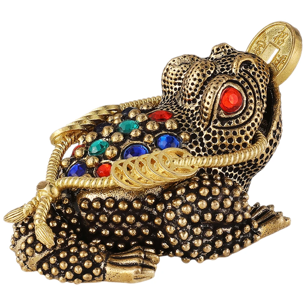 Toad Sculpture Copper Toad Ornament Desktop Toad Decoration Office Toad Statue