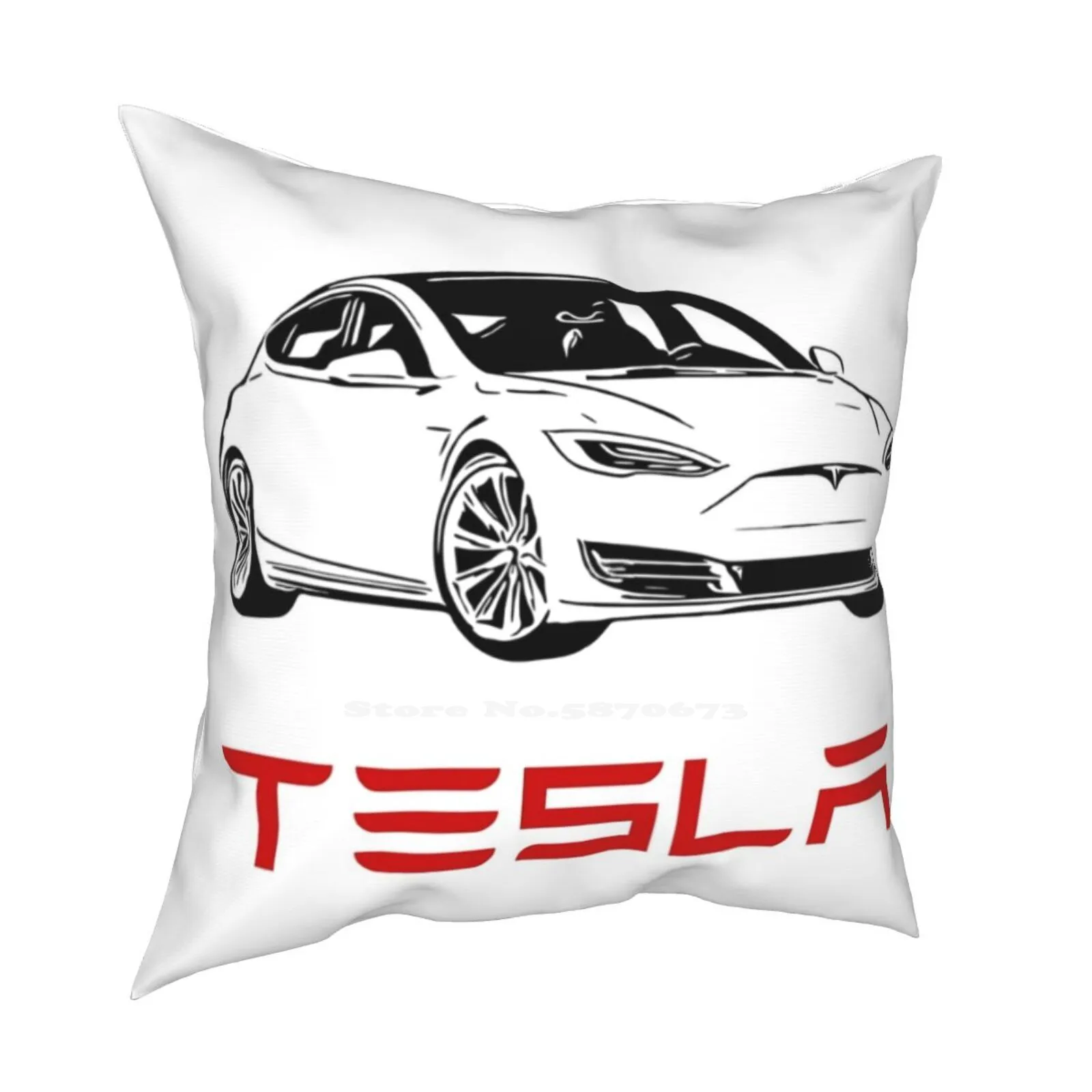 Tesla Pillow Cover Hug Federa Elon Musk Tesla Cybertruck Roadster Tesla Factory Battery Day Tesla Stock Solving Money