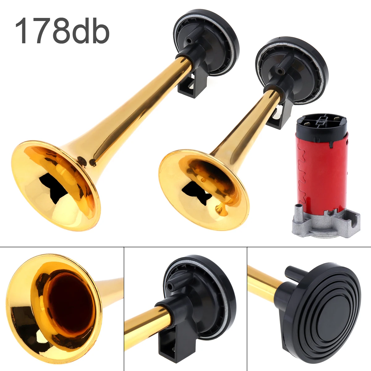 12V 178Db Super Loud Car Auto Dual Tone Air Horn Set Con Compressore A Tromba 12V Per Moto Car Boat Truck Vehicle Ship