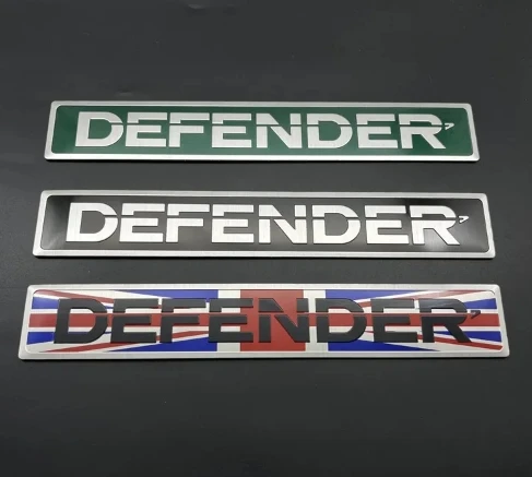 27*4.2Cmaluminium Alloy Defender Logo Car Front Emblem Sticker Posteriore Trunkbadge Decalcomanie Per Land Rover Defender 90 110 Accessori