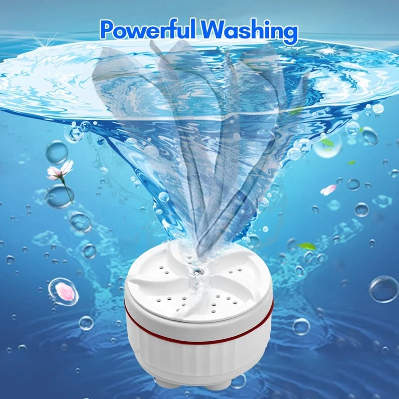 T84E Portable Washing Machine Ultrasonic Cleaning Mini Turbine Washer Machine For Travel Dorm Apartment Usb Charge Auto Shut