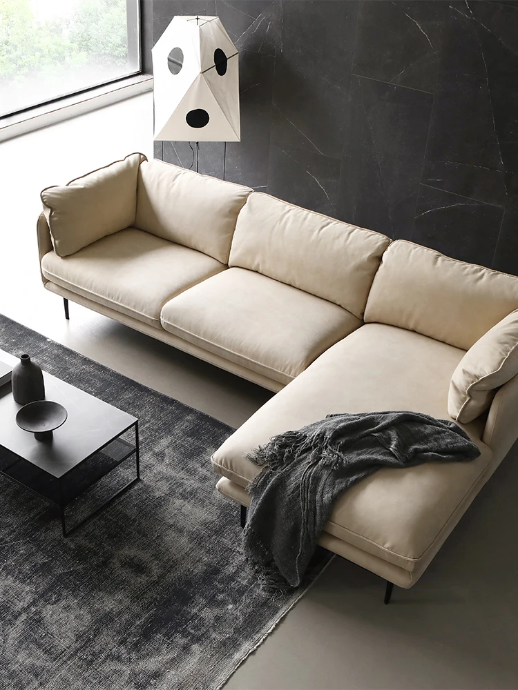 Moderna Tecnologia Minimalista Tessuto Minimalista Divano Ad Angolo In Tessuto Chaise Longue