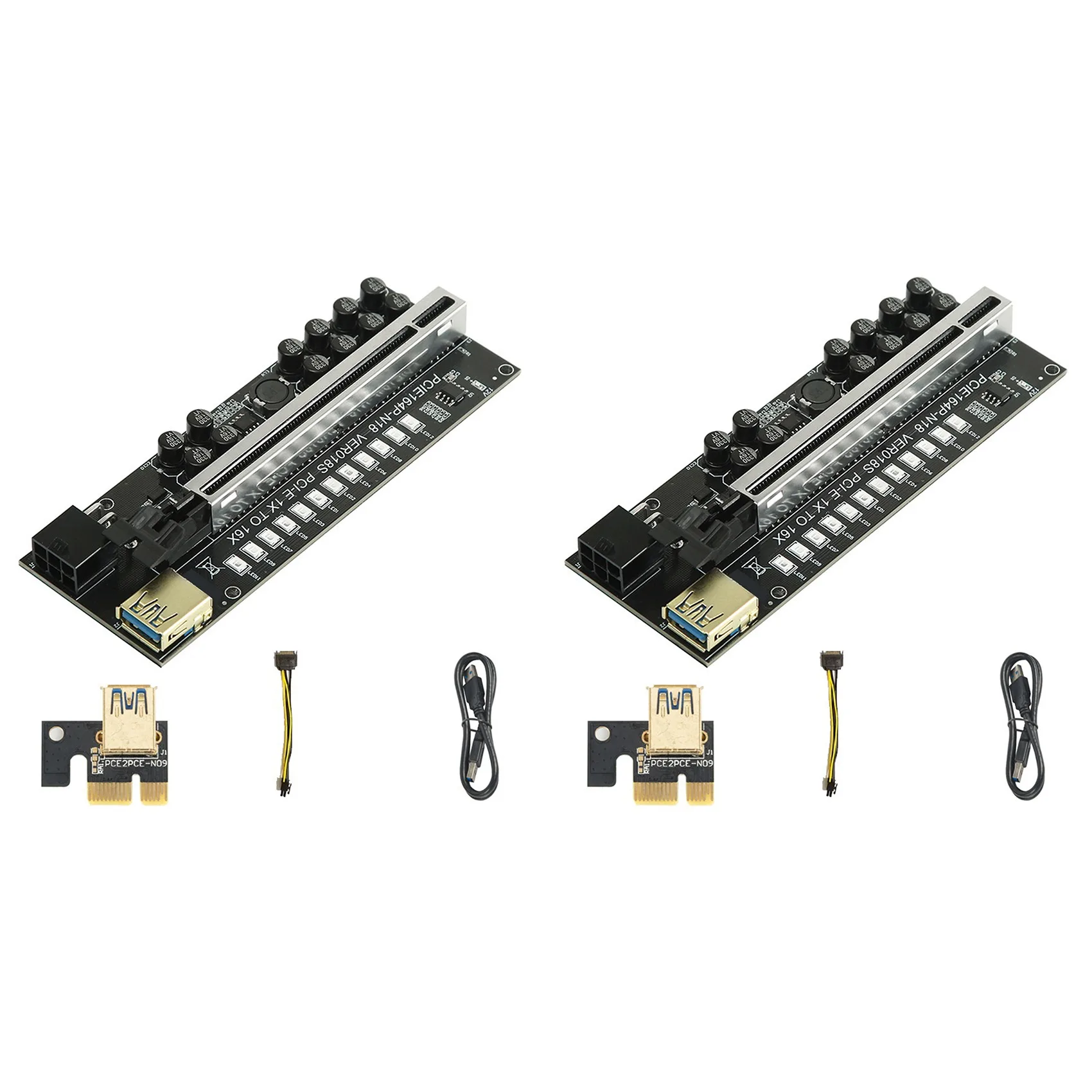 2 Pz Ver018S Pcie Riser Card Pcie 1X A 16X Extender Riser Card Usb 3.0 Cavo Di Prolunga Della Scheda Grafica Per Mining Miner