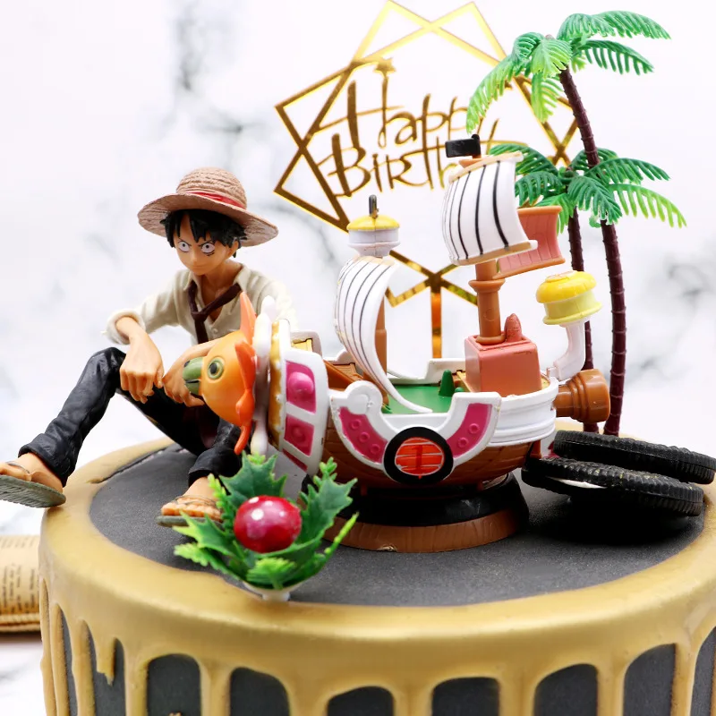 Cartoon Figure One Pieces Merry Thousand Sunny Grand Pirate Ship Action Figure Boat Going Modello Da Collezione Toy