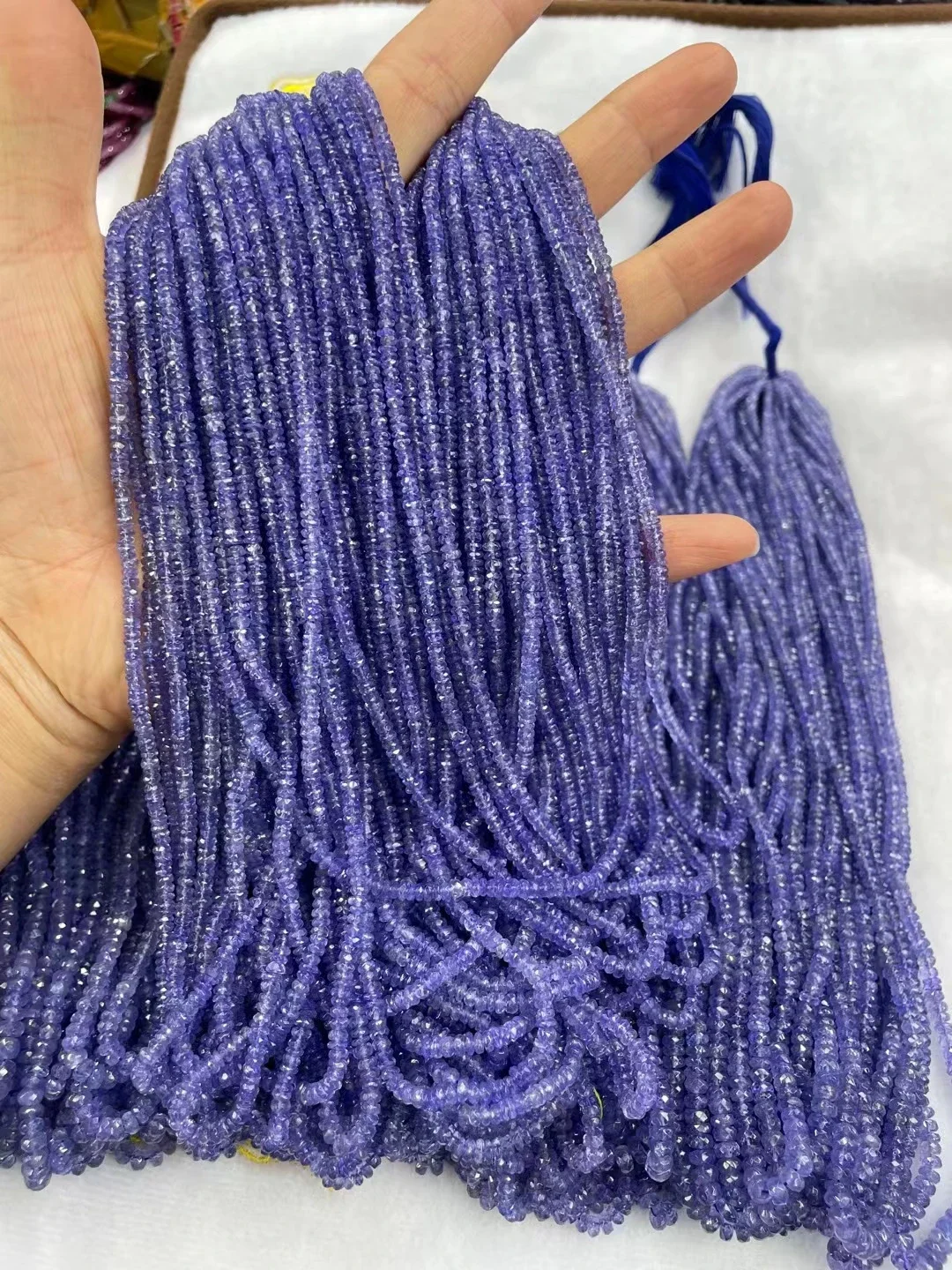 2024 All'Ingrosso Naturale 5A Rare Tanzanite Sfaccettato Rondelle Perline Allentate Per Gioielli Che Fanno Bracciali Fai Da Te Collana Perline Miku