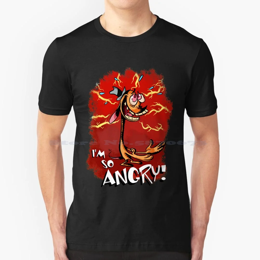 Ren Is So Angry T Shirt 100% Cotone Tee Ren E Stimpy The Show Ren Camicia Anni '90 Cartoon Fan Art Fanmade Sven Bek Animation