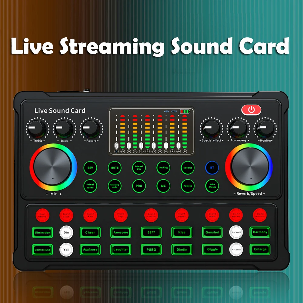 Live Sound Card Podcast Equipment Microfono Mixer Audio Dj Audio Sound Mixer Voice Changer Live Streaming Game Canto Record