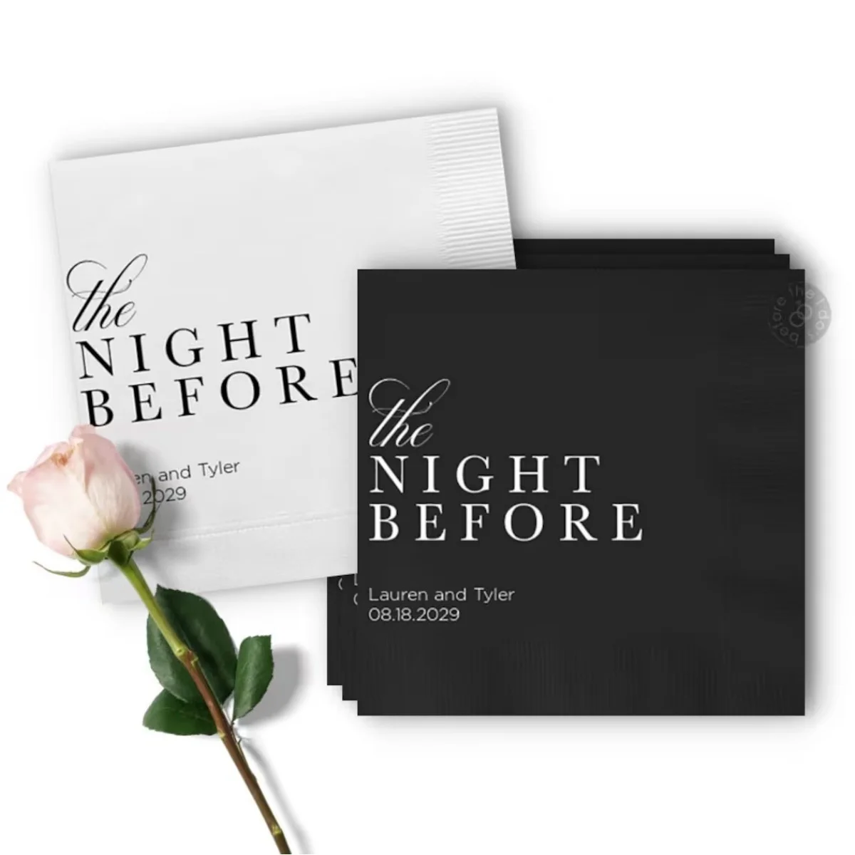 50 La Notte Prima Tovaglioli Personalizzati Per La Cena Di Prova-Tovaglioli Da Cocktail Per Le Prove Di Nozze, Prove Personalizzate Dinne