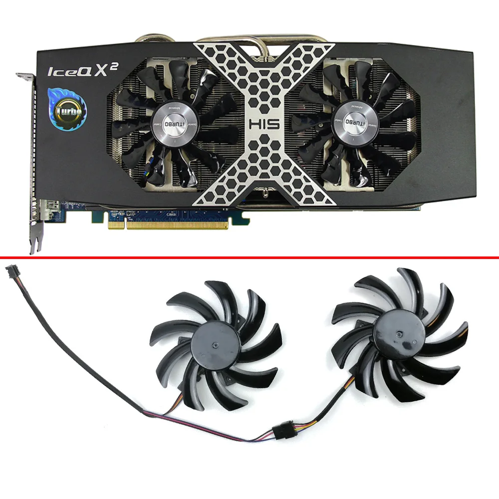 Fai Da Te 85Mm 2 Pz Fd7010H12S R9 280X 285 270X R9 7970 Iceq X2 Turbo Ipower Iceq Gpu Cooler Per His R9 280X 285 Ventola Della Scheda Grafica