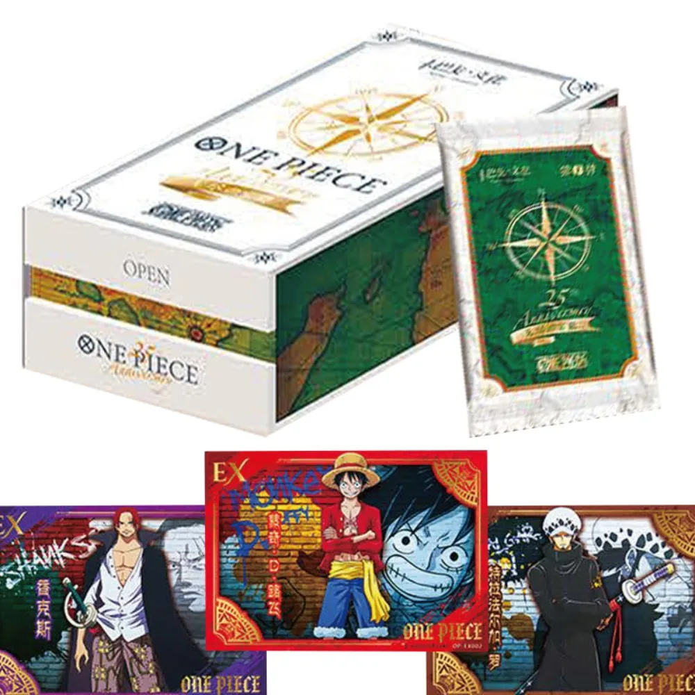 Original One Piece Collection Cards Booster Box Anime Giapponese Protagonista Monkey D. Rufy 25Th Anniversary Cards Regalo Di Compleanno