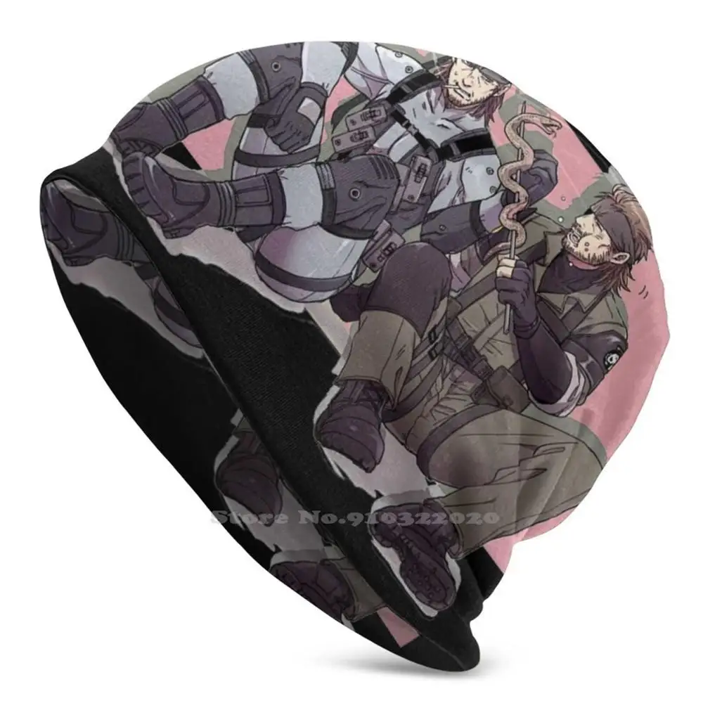 Twin Snake Eaters 3D Print Cap Fashion Outdoor Beanie Skullies Metal Gear Nes Msx 80S 1980S Solid Punished Snake Hide Kojima