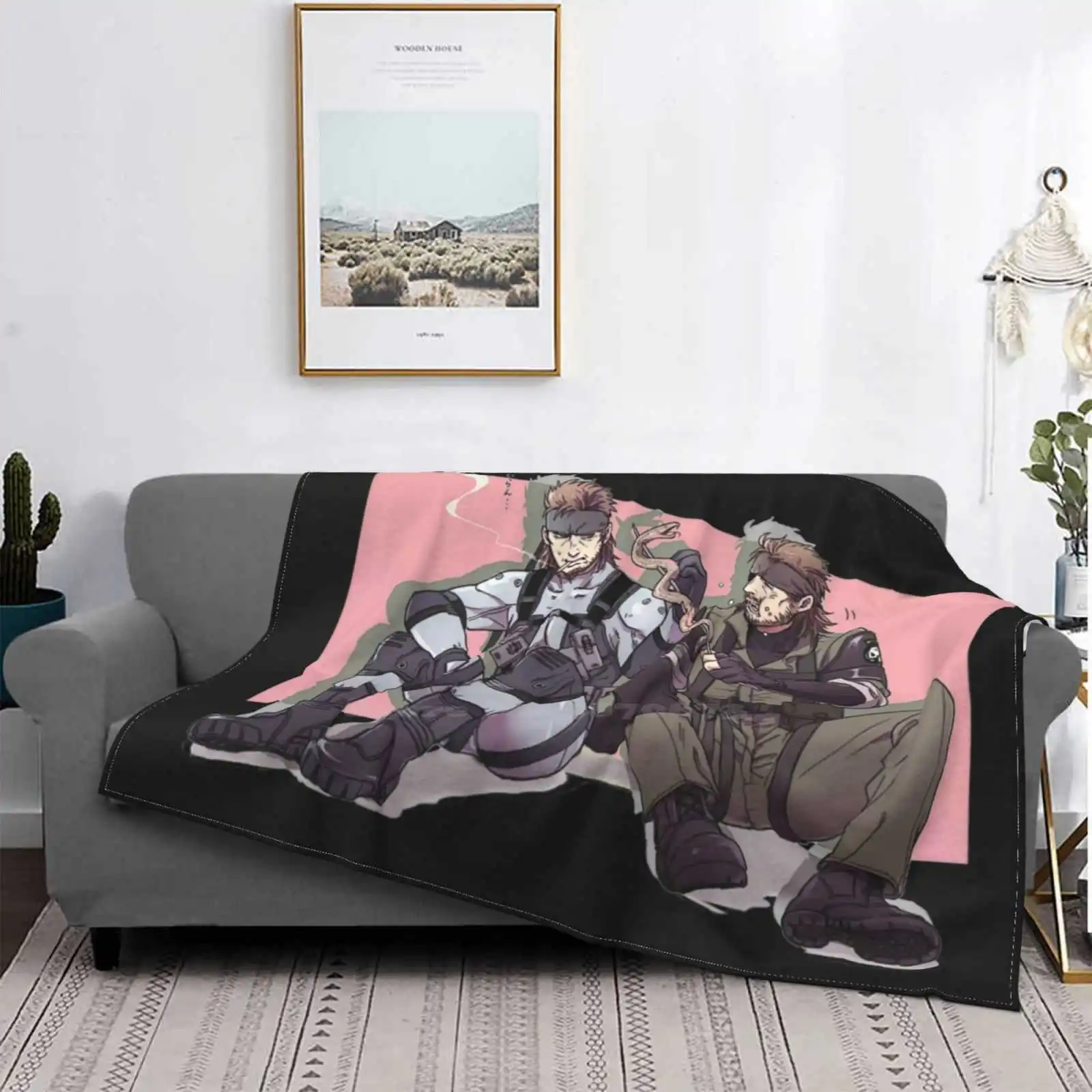Twin Snake Eaters Design Creativo Light Thin Soft Flanella Coperta Metal Gear Nes Msx 80S 1980S Solid Punished Snake Hide Kojima