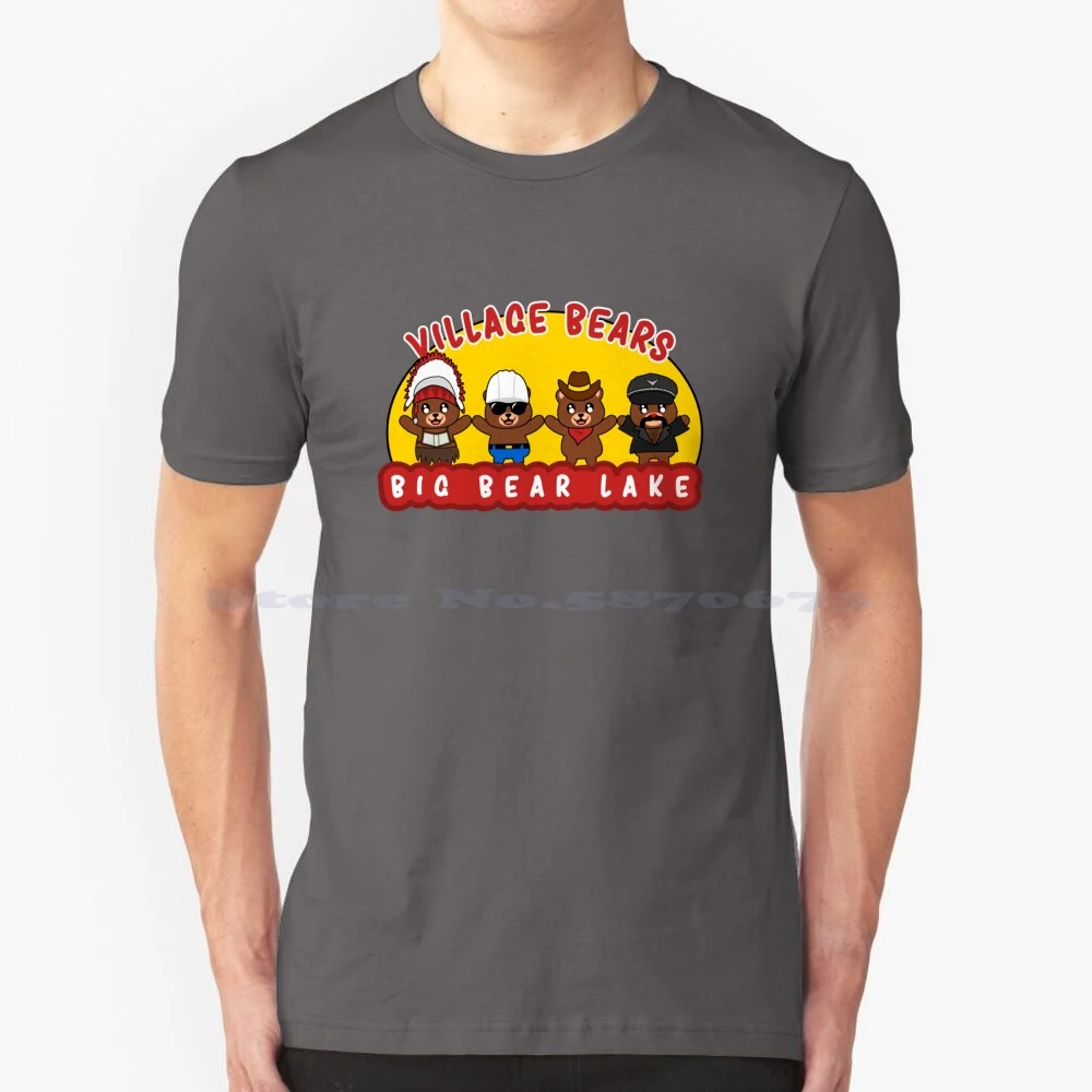 Villaggio Persone Divertenti Orsi Parody ( Ymca ) T Shirt 100% Cotone Tee Funny California Big Bear Yogi Tie Grizzly Lake Tahoe Canada