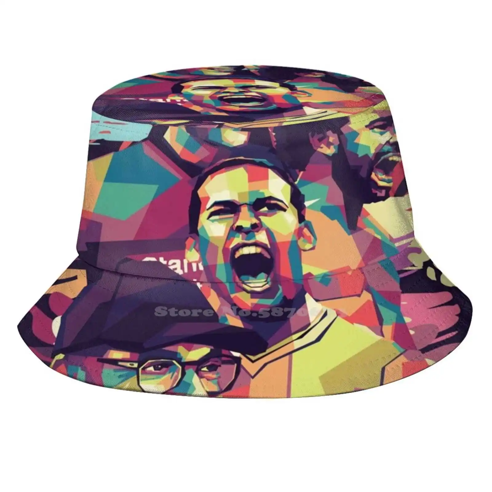 S Print Bucket Hats Sun Cap Football Soccer Salah Ywna Anfield Mane Klopp Jurgen Klopp Popart Club Sport Firmino Robert