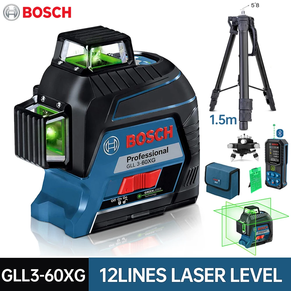 Bosch Green Laser Level 12 Line Gll3-60Xg Livello Laser 360 Decorazione Domestica Professionale Orizzontale Vertica Misurazione Strumento Esterno
