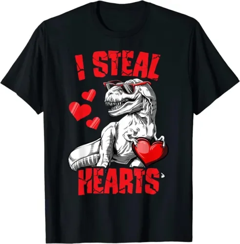 Dinosauro Di San Valentino I Rual Hearts Boys Men Love T Rex Shirt S 5Xl Maniche Lunghe O Corte