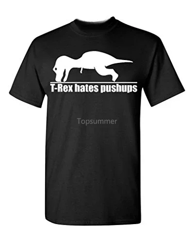 Magliette Comode In Cotone Estivo T-Rex Odia Le Pushup T-Shirt Gymer Workout Shirts Comoda Manica Corta