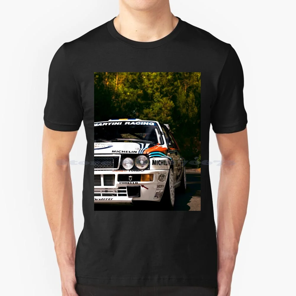 Lancia Delta Hf Integratore-Martini Racing T Shirt 100% Cotone Tee Lancia Delta Hf Integrale Martini Racing Madeira Island