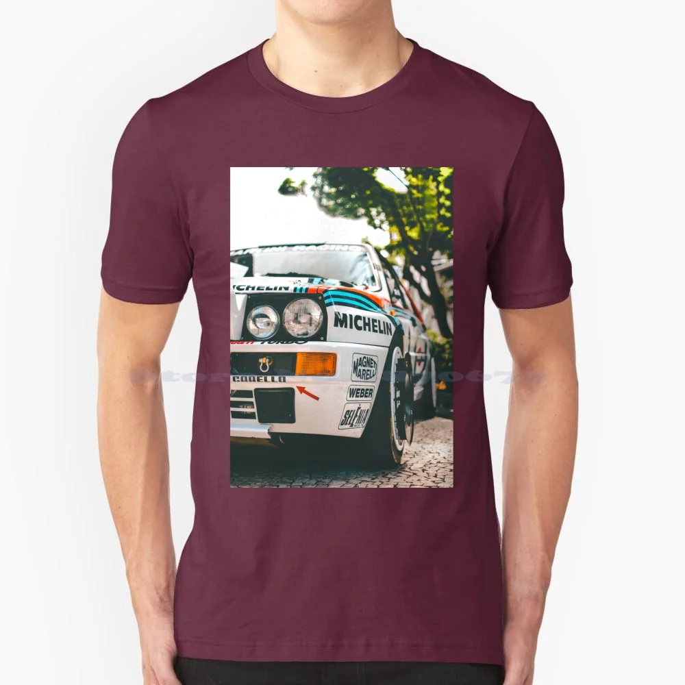 Lancia Delta Hf Integratore-Martini Racing T Shirt 100% Cotone Tee Lancia Delta Hf Integra Martini Racing Rally Car Portogallo