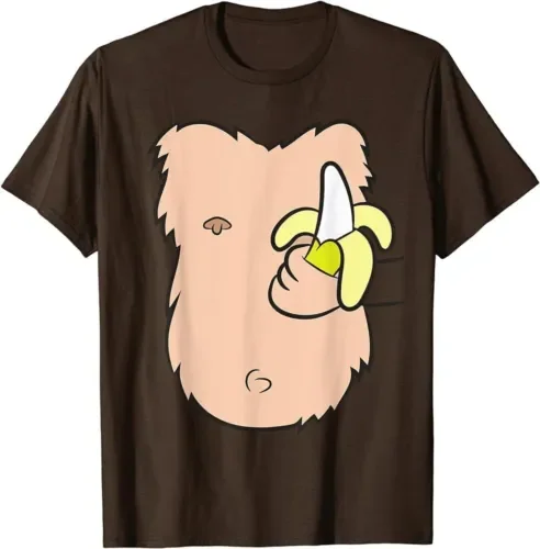 Divertente Scimmia Costume Gorilla T Shirt Maniche Lunghe O Corte