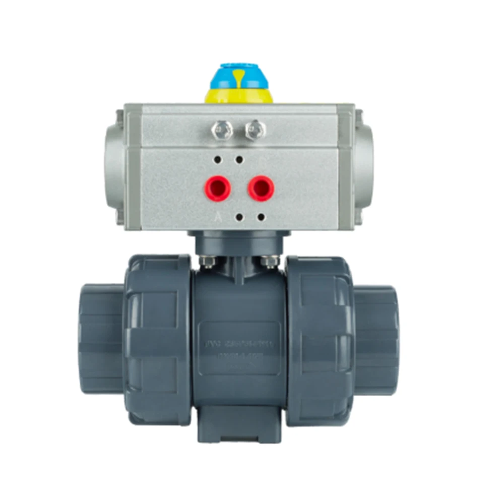 Kat-Q661 Valvola A Sfera Pneumatica Upvc Dn15-Dn100 Valvola Pneumatica A Unione Reale Valvola Industriale Valvola Automatica Per Acqua/Gas
