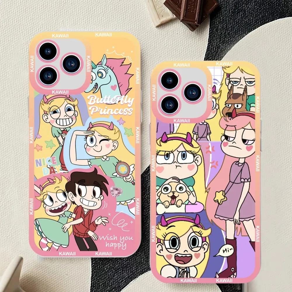 Mniso Disney Star Vs The Forces Of Evil Phone Case Per Iphone 11 12 Mini 13 14 15Pro Max Guscio Trasparente