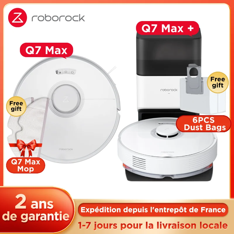 Roborock Q7 Max Plus Robot Aspirapolvere Con Dock Auto-Vuoto, Aspirazione 4200 Pa, Mappatura 3D, Aggiornamento Da Roborock S5 Max