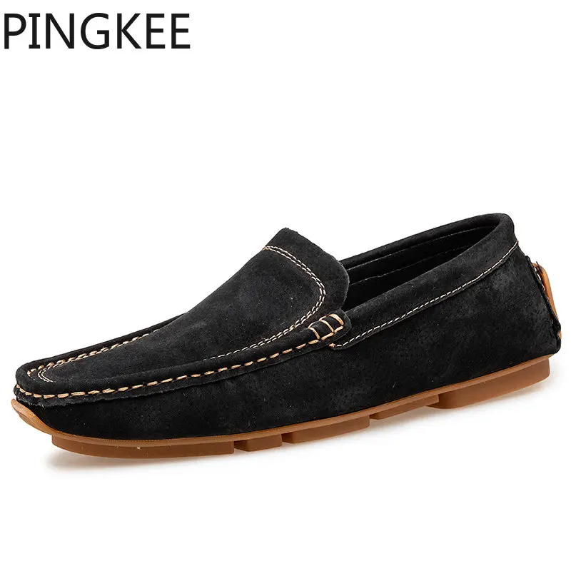 Pingkee Uomo Mocassino Mocassino Cuciture Fodera In Pelle Tomaia Guida Slip On Leggermente Gomma Fuori Suola Drive Uomo Barca Mocassino Scarpe