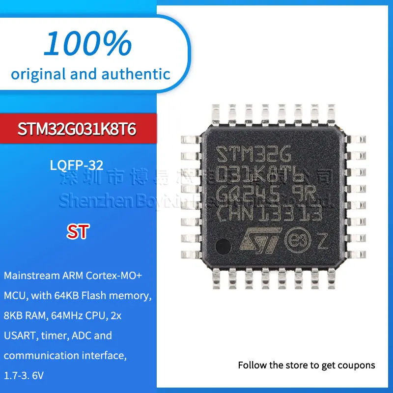 Original Stm32G031K8T6 Lqfp-32 Arm Cortex-M0+ 32-Bit Microcontroller-Mcu