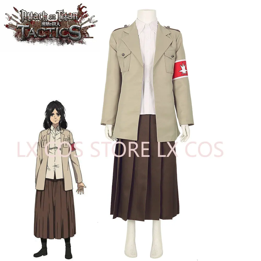 Anime Attack On Titan Jacket Eldian Warrior Unit Pieck Jacket Shingeki No Kyojin Eldian Dress Marley Military Cosplay Costume