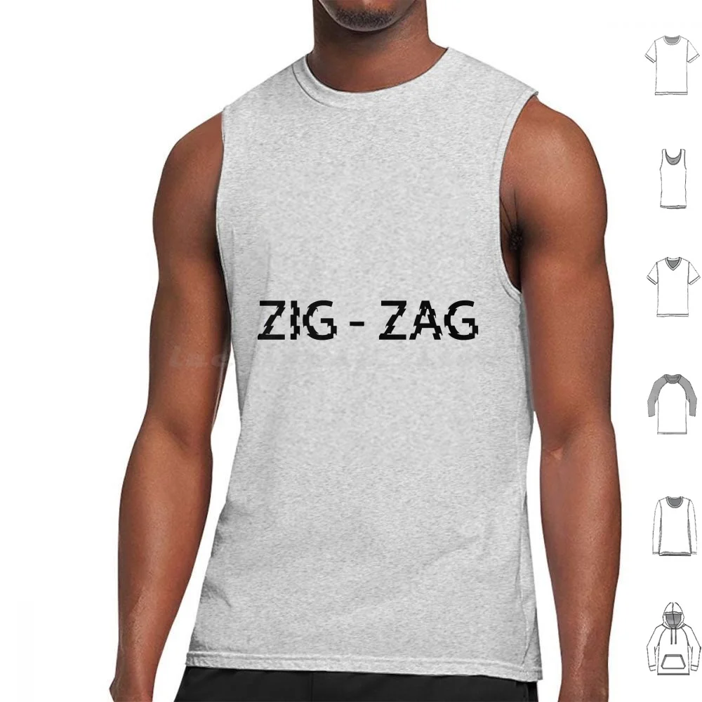Canotte A Zig-Zag Stampa Cotone Zig Zag Modello Zigzag Carte Nere Retro Zig Cartine Zag Astratto Geometrico Giunto