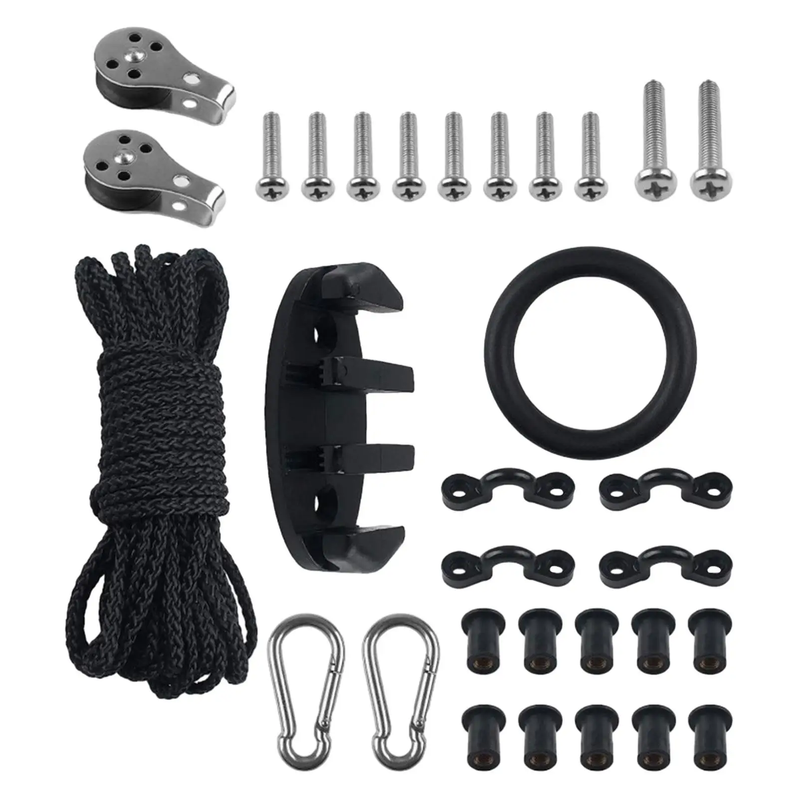 31X Kayak Canoa Anchor Trolley Kit Portable Zig Zag Cleat Per Gommone