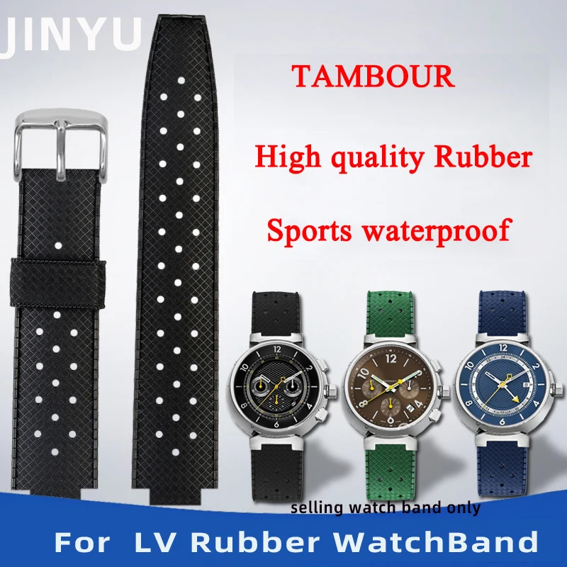 20Mm Nuovi Arrivi Lv Cinturino In Gomma Q114K Cinturino Dedicato Per Cinturino Sportivo In Silicone Louis Vuitton Tambour Series Q1121