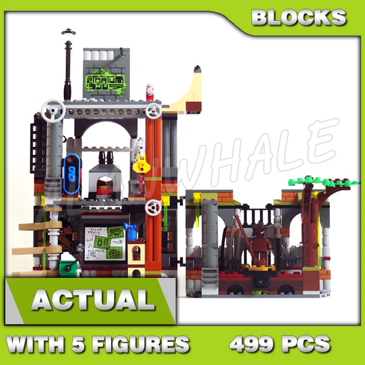 499Pcs Shinobi Turtle Lair Attack Master Training Dummy Lab Secret Entry 10210 Building Block Toys Compatibile Con Il Modello