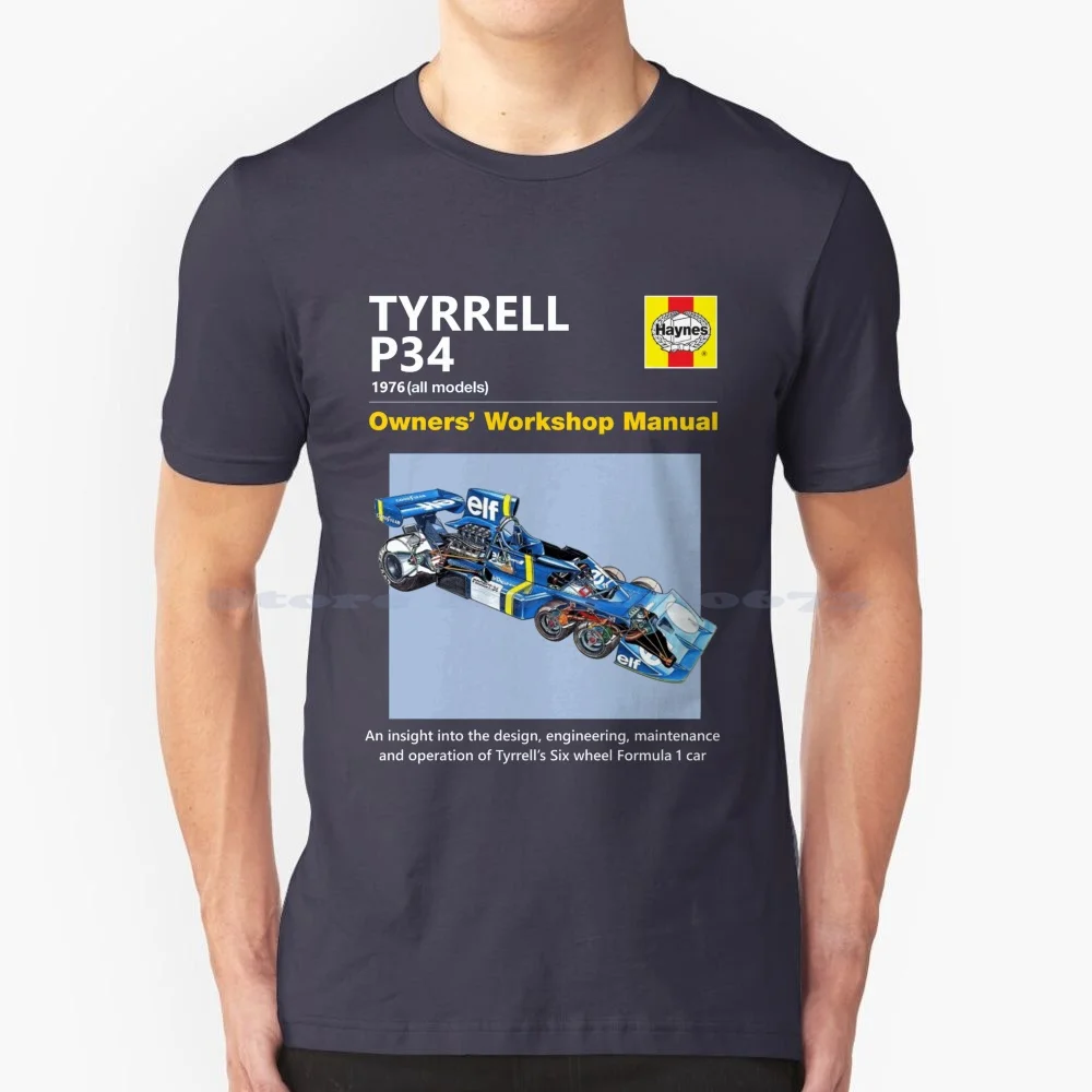 Tyrrell P34 T Shirt 100% Cotone Tee Tyrrell Senna Hamilton Schumacher Alonso