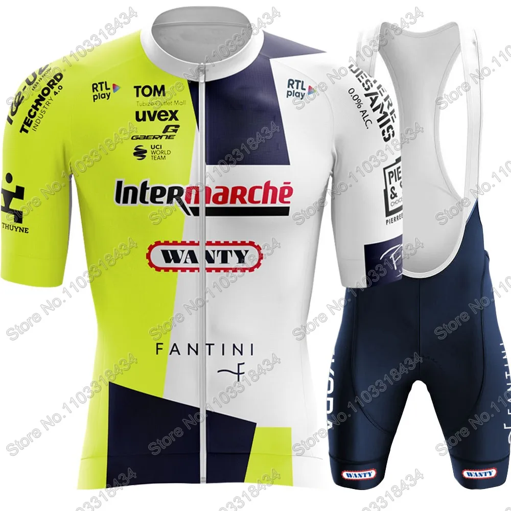 Team Wanty Cycling Jersey 2024 Cycling Jersey Set Manica Corta Biniam Girmay Belgio Abbigliamento Bike Shirt Suit Bicycle Bib Shorts