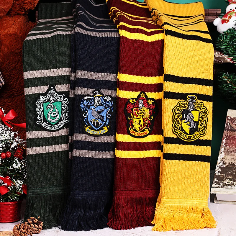 Sciarpa Hariied Potter Spessa E Calda Slytherin Hogwarts University Badge Gryffindor Hermione Gift Ravenclaw Accessorio Moda