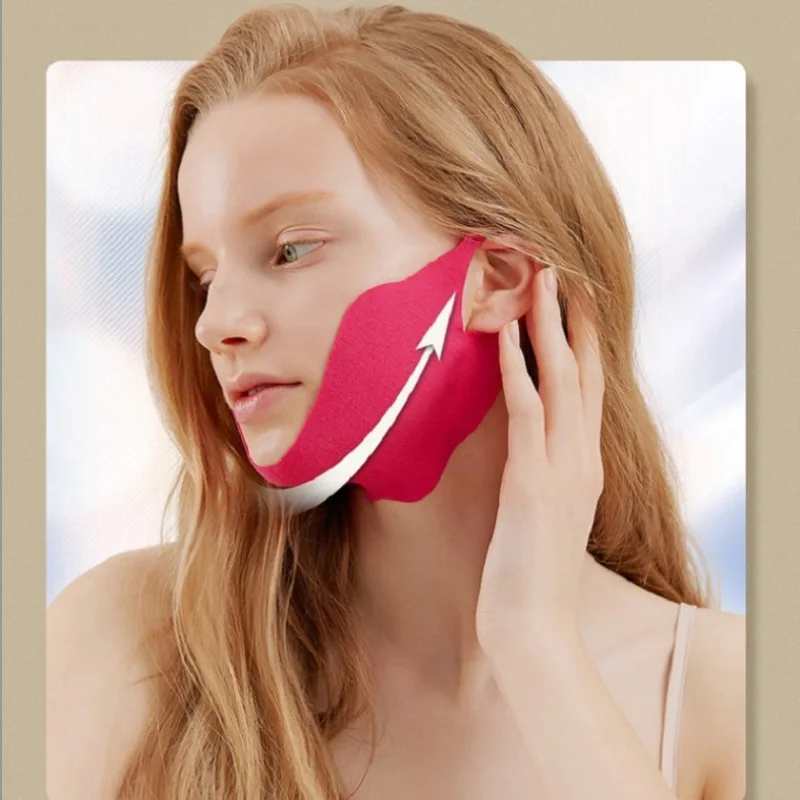 1 Pz V-Face Lifting E Rassodante Maschera Rosa Rossa Idrogel Mento Lifting Maschera Doppio Mento Rassodante Cura Della Pelle Bellezza
