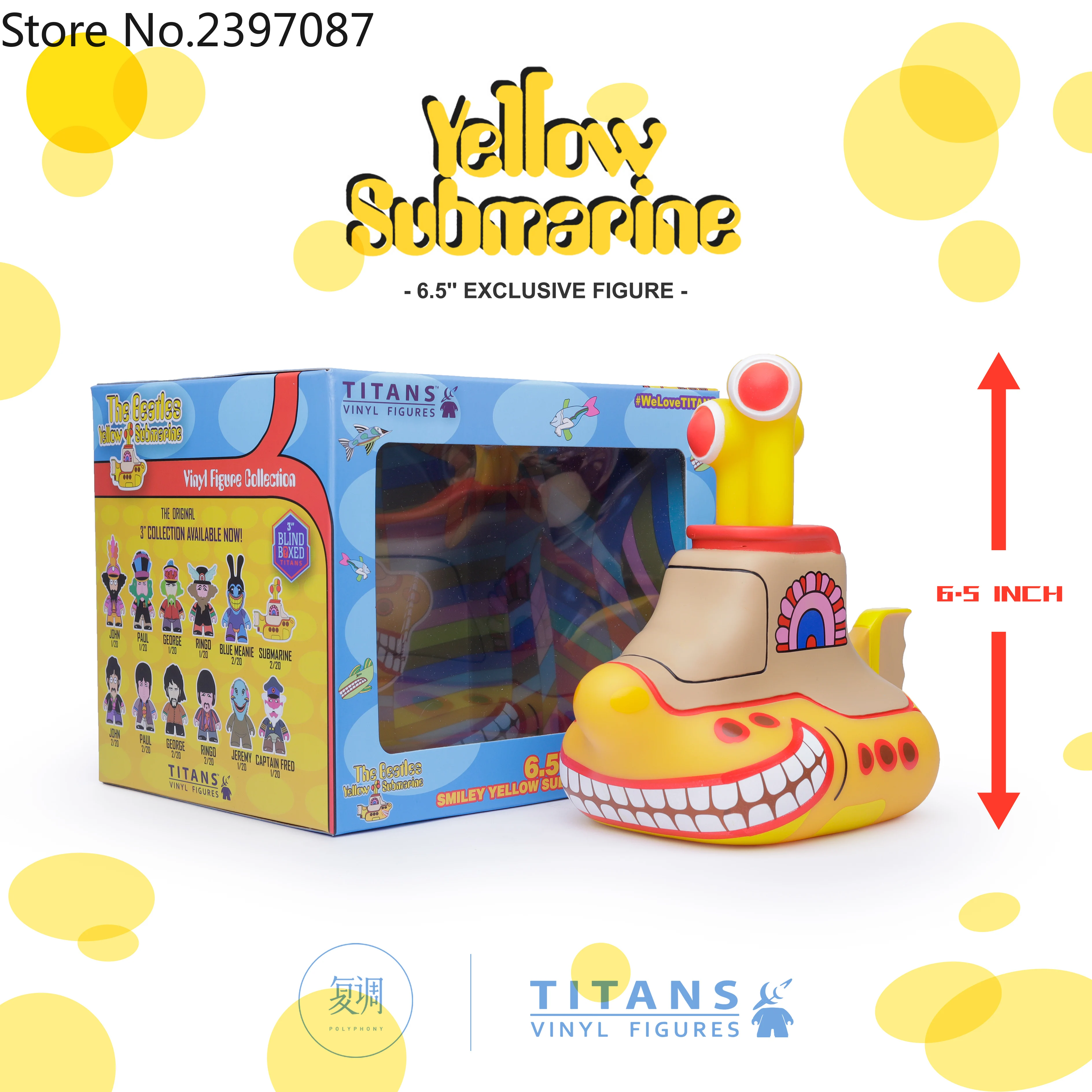 Originale Super7 Titans Smiley Yellow Submarine The Beatles Model Figure