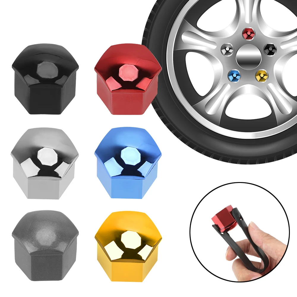 Car Wheel Nut Caps Bolt Rim 21Mm 20 Pcs Auto Hub Screw Cover Protection Caps Exterior Decoration Car Styling Dust Proof