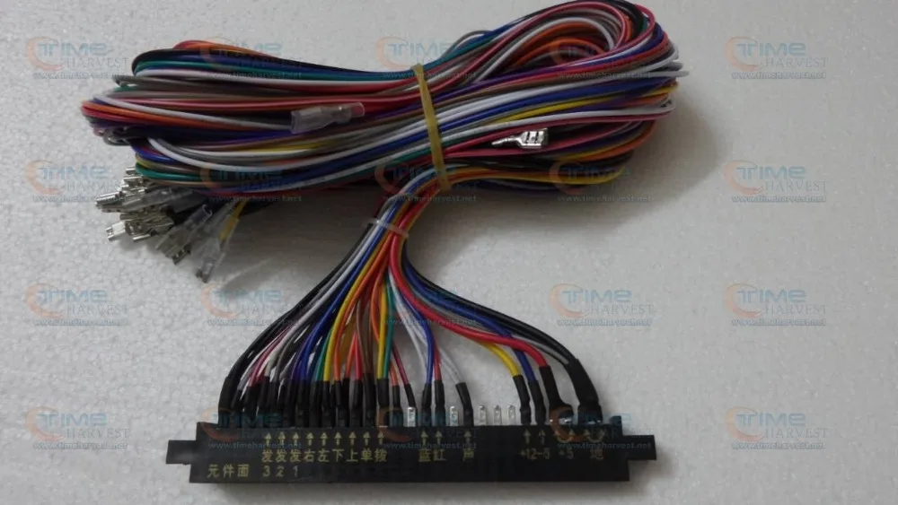 4Pcs Jamma Harness Con 5, 6 Pulsante Di Azione Fili E-5V Fili Jamma 28 Pin Jamma Cablaggio Per Cabinet Arcade Di Parti Di Macchine