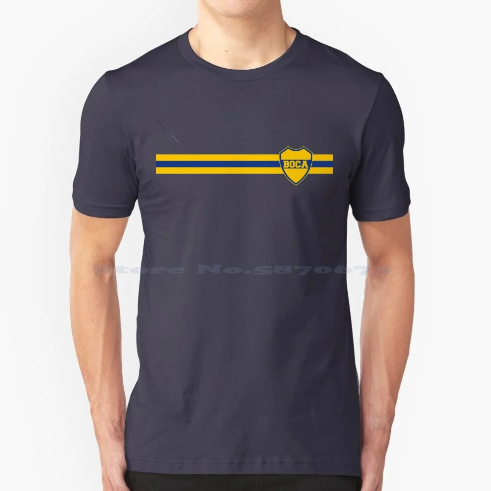 Boca Shield T Shirt 100% Cotone Tee Argentina Juniors Football Soccer La Boca Maradona Tevez Santa